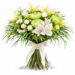 Свадебные букеты невесты из кустовых роз и альстромерий