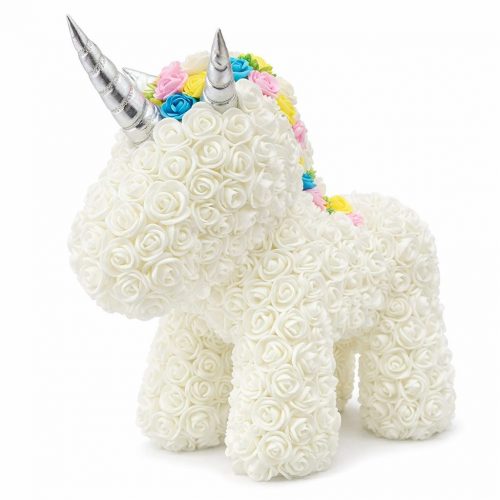 Единорог из роз белый