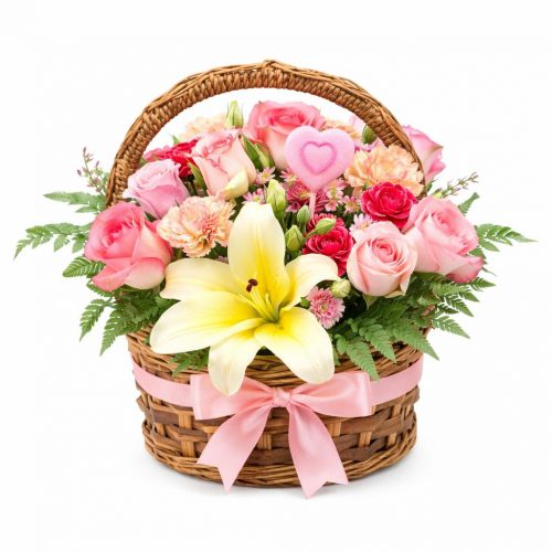 Цветочная композиция в корзине «Рай»