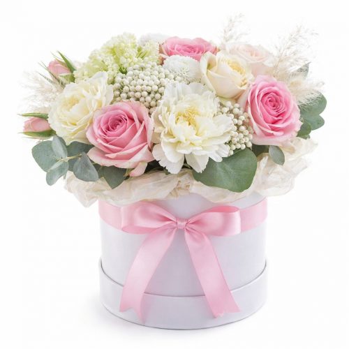 Цветы в шляпной коробке «Весенний аромат»