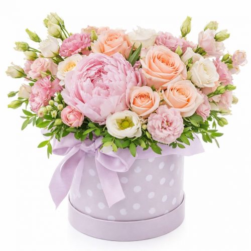 Цветы в коробке «Румянец»
