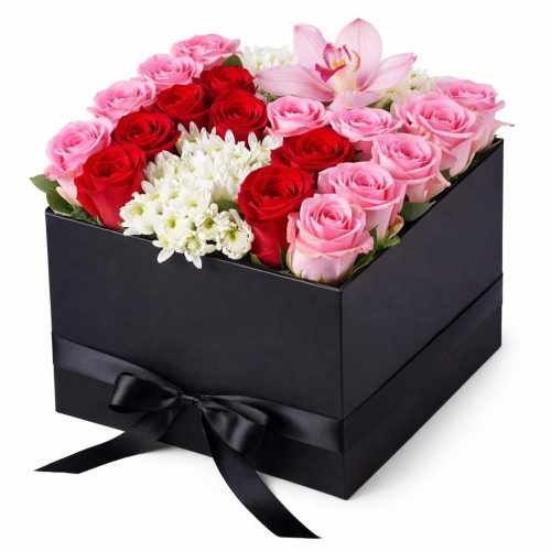 Цветы в коробке «Романтическая симфония»