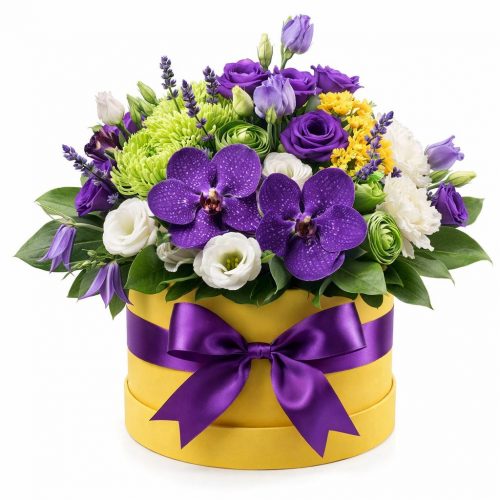 Цветы в коробке «Вечерняя магия»