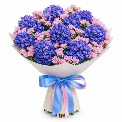 Букет из свежих цветов «Синий рассвет»
