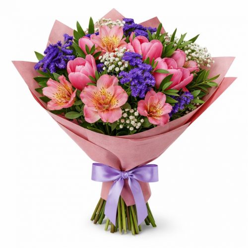 Букет из свежих цветов «Весенний коктейль»