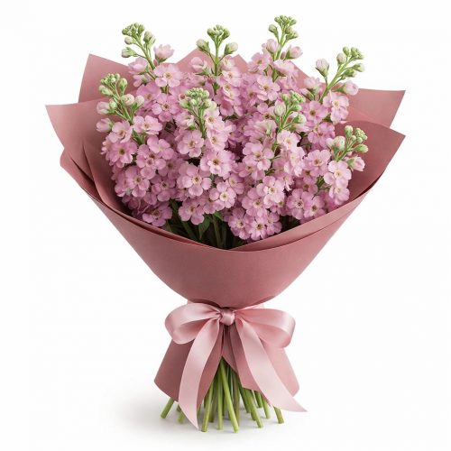 Букет цветов «Розовая маттиола»