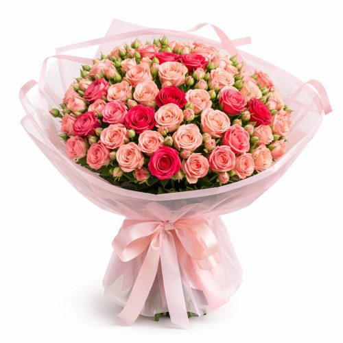 Букет цветов «Розовое царство»