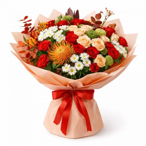 Флористический букет «Огненный»