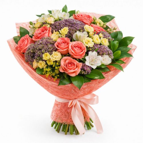 Цветочный букет «Розовый рассвет»